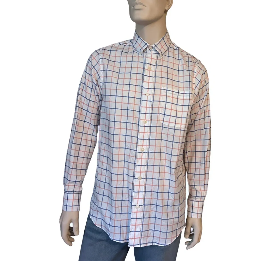 ORVIS Cotton Shirt Button Front Dress Classic Fit Window Pane Check NWOT - Picture 3 of 14